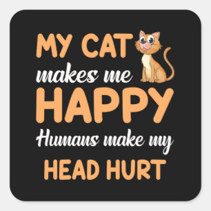 Sticker Carré Chat Chats Amoureux des chats Animal de compagnie