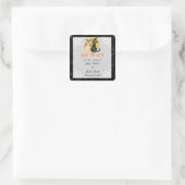 Sticker Carré Chat & Chouette Halloween Mariage Enregistrer La D (Sac)