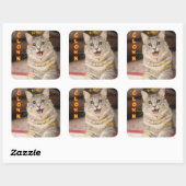 Sticker Carré Chat clown (Feuille)