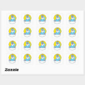 Sticker Carré Chat comme licorne sur nuages et soleil (Feuille)