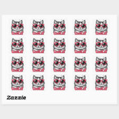 Sticker Carré Chat Cool 1 (Feuille)