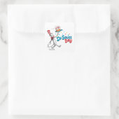 Sticker Carré Chat dans le Casquette | Dr Seuss Day (Sac)