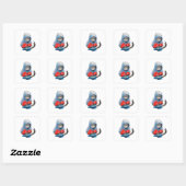 Sticker Carré Chat de boxe (Feuille)
