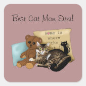 Sticker Carré Chat de la Fête des Mères (Devant)