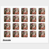 Sticker Carré Chat de Noël dans une boîte (Feuille)