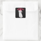 Sticker Carré Chat de Noël Ho Ho (Sac)