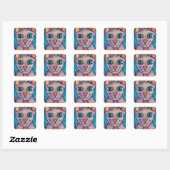 Sticker Carré Chat de Pink (Feuille)