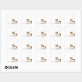 Sticker Carré Chat de pliage écossais (Feuille)