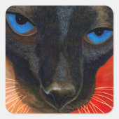 Sticker Carré Chat de Siamese (Devant)