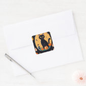 Sticker Carré Chat d'Halloween (Enveloppe)