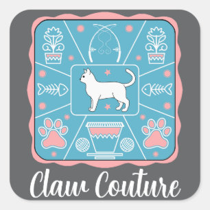 Sticker Carré chat drôle