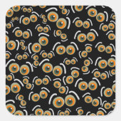 Sticker Carré Chat effrayant Halloween Boo Eyes Bat (Devant)