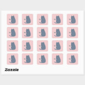 Sticker Carré Chat effronté drôle (Feuille)