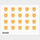 Sticker Carré Chat Emoji souriant (Feuille)