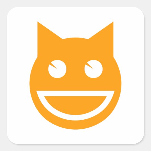 Sticker Carré Chat Emoji souriant (Devant)