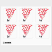 Sticker Carré Chat en amour (Feuille)