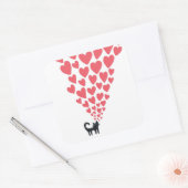 Sticker Carré Chat en amour (Enveloppe)