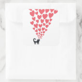 Sticker Carré Chat en amour (Sac)