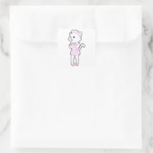Sticker Carré Chat en tant qu'infirmière avec Bloc-notes (Sac)