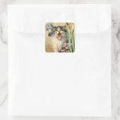 Sticker Carré « Chat et iris » de Maurice Boulanger (Sac)