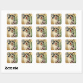 Sticker Carré « Chat et iris » de Maurice Boulanger (Feuille)