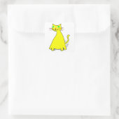 Sticker Carré Chat gras jaune (Sac)