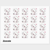 Sticker Carré Chat Heureux (Feuille)