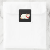 Sticker Carré Chat japonais blanc et gingembre (Sac)