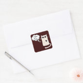Sticker Carré Chat Lonely Hearts (Enveloppe)
