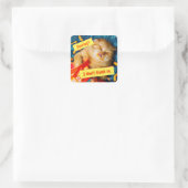 Sticker Carré Chat Manger Fromage Puits (Sac)