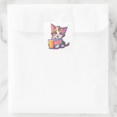 Sticker Carré chat mignon (Sac)