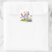 Sticker Carré Chat mignon (Sac)