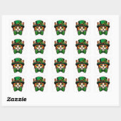 Sticker Carré Chat mignon/chaton Saint Patrick's Day (Feuille)