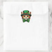 Sticker Carré Chat mignon/chaton Saint Patrick's Day (Sac)