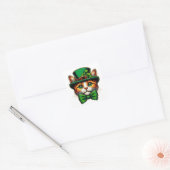 Sticker Carré Chat mignon/chaton Saint Patrick's Day (Enveloppe)