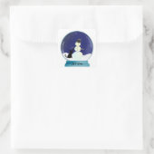 Sticker Carré Chat mignon Fabriquer un Snowman Christmas Snow Gl (Sac)