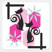 Sticker Carré Chat moderne du milieu du siècle (Devant)