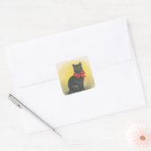 Sticker Carré Chat noir (Enveloppe)