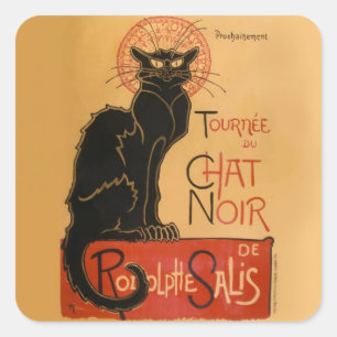 Sticker Carré Chat noir