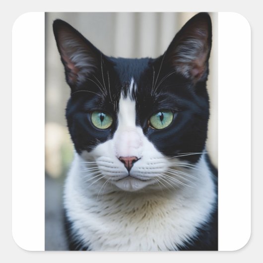 Sticker Carré chat noir (Devant)