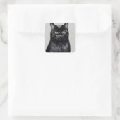 Sticker Carré Chat noir (Sac)