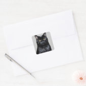 Sticker Carré Chat noir (Enveloppe)