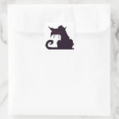 Sticker Carré Chat noir déplaisant (Sac)