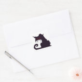 Sticker Carré Chat noir déplaisant (Enveloppe)