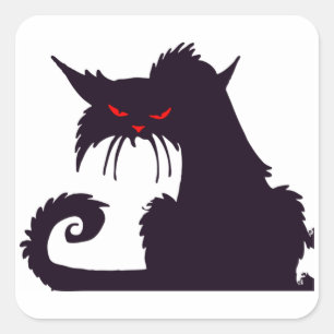 Sticker Carré Chat noir déplaisant