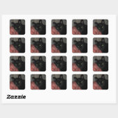 Sticker Carré Chat noir d'Halloween (Feuille)
