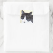 Sticker Carré Chat noir et blanc (Sac)