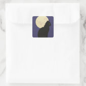 Sticker Carré Chat noir et lune (Sac)
