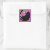 Sticker Carré Chat noir et souris (Sac)