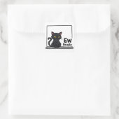Sticker Carré Chat Noir Grumé (Sac)